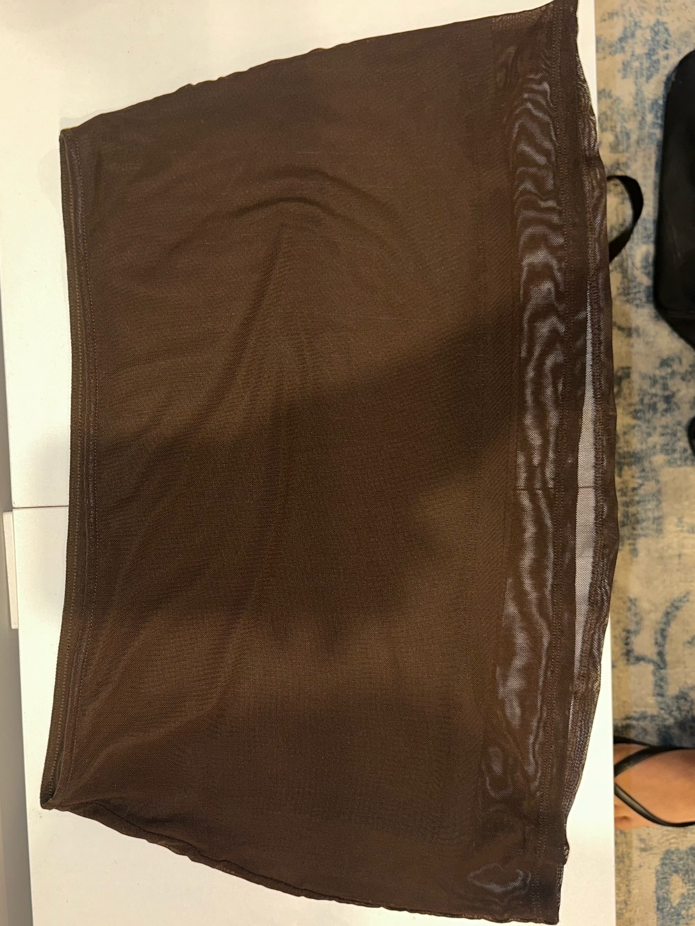 Brown Mesh Mini Skirt
